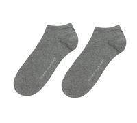 Sneakersocken TOMMY HILFIGER "TH MEN SNEAKER 2P", Herren, Gr. 43-46, grau (middle grau melange), Baumwollmischung, uni und meliert, normal, Socken Sneakersocken, mit schmalem Rippenbündchen (56295949-