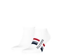 Sneakersocken TOMMY HILFIGER "TH MEN SNEAKER 2P HILFIGER TAB", Herren, Gr. 39-42, weiß, Baumwollmischung, normal, Socken Sneakersocken, Atmungsaktiv, Markenlogo (29425731-39) weiß