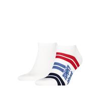 Sneakersocken TOMMY HILFIGER "TH UNI TJ SNEAKER 2P FUSHION TOMMY", Herren, Gr. 39-42, weiß (weiß, rot), Obermaterial: 70% Baumwolle, 29% Polyamid, 1% Elasthan, Socken Sneakersocken (55959731-39) weiß,