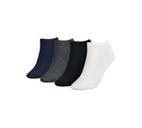 Sneakersocken TOMMY HILFIGER "TH WOMEN 4P SNEAKER ECOM", Damen, Gr. 35-38, bunt, Baumwollmischung, uni und meliert, normal, Socken Sneakersocken, mit Logostickerei (50167512-35) bunt