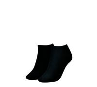 Sneakersocken TOMMY HILFIGER "TH WOMEN SNEAKER 2P", Damen, Gr. 39-42, schwarz, Baumwollmischung, Socken Sneakersocken, Verstärkte Ferse und Spitze für zusätzliche Strapazierfähigkeit (88779443-39) sch