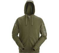 Snickers Arbeitspullover Logo Hoodie mit Reißverschluss Khaki/Grün-XXL