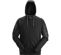 Snickers Arbeitspullover Logo Hoodie mit Reißverschluss Schwarz-XXL