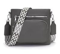 Snmoec Handtasche Damen mittelgroß umhängetasche Damen Handy Crossbody Bag Leder PU damentaschen mit breitem Gurt handtaschen für,Dunkelgrau