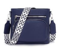 Snmoec Handtasche Damen mittelgroß umhängetasche Damen Handy Crossbody Bag Leder PU damentaschen mit breitem Gurt handtaschen für,Dunkelblau