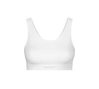 Snocks 1er Pack Bustier Damen Bio Baumwolle Bügelloser Bralette BH Weiß Sport BH Größe XL (42/44) Soft BH - BH Damen ohne Bügel Unterwäsche Frauen Yoga, Pilates Sportbh