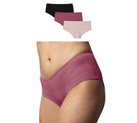Snocks 3er Pack Hipster - Damen Baumwolle Panties - Push-Up Unterhose Damen Slip - Gr.XS, Farbe Apricot/Grün/Schwarz