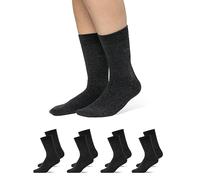 Snocks 4er Set Business Socken für Herren - Herrensocken mit atmungsaktiver Baumwolle ohne drückende Naht - Größe 43-46 - Farbe Grau