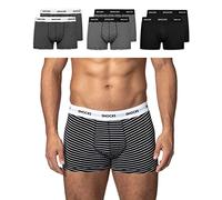 Snocks Boxershorts Herren aus Bio-Baumwolle (6er Pack) - Atmungsaktiv und Ideal für Sport und Alltag - Kein juckendes Etikett und komfortabler Bund - Unterhosen Herren Gr.4XL, Farbe Schwarz Gestreift