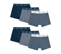 Snocks Boxershorts Herren aus Bio-Baumwolle (6er Pack) - Atmungsaktiv und Ideal für Sport und Alltag - Kein juckendes Etikett - Unterhosen Herren - Gr.M, Farbe Blau Gestreift