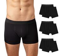 Snocks Boxershorts Herren Ohne Logo aus Bio-Baumwolle (6er Pack) - Atmungsaktiv und Ideal für Sport und Alltag - Kein juckendes Etikett - Unterhosen Herren - Gr.3XL, Farbe Schwarz