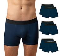 Snocks Boxershorts Herren Ohne Logo aus Bio-Baumwolle (6er Pack) - Atmungsaktiv und Ideal für Sport und Alltag - Kein juckendes Etikett - Unterhosen Herren - Gr.L, Farbe Navy