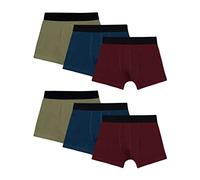 Snocks Boxershorts Herren Ohne Logo aus Bio-Baumwolle (6er Pack) - Atmungsaktiv und Ideal für Sport und Alltag - Kein juckendes Etikett - Unterhosen Herren - Gr.3XL, Farbe Mix (Navy/Rot/Olivine)