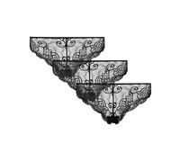Snocks Brazilian Slip Damen aus Spitze (3er Pack) - Damenunterwäsche mit Perfekter Passform und angenehmem Tragegefühl - Klassisches Unterwäsche Frauen - Schwarz - S