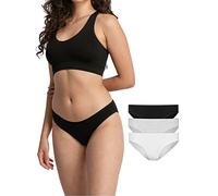 Snocks Damen Unterwäsche Slip aus Bio-Baumwolle (3er Pack) - Unterhosen Frauen Klassisches Schlichtes Design - Perfekte Passform - Kein Einschneidendes Gummiband - Gr. XS-XL