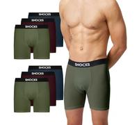 Snocks Lange Boxershorts Herren aus Bio-Baumwolle, 6er Pack | atmungsaktiv, kein juckendes Etikett & mit elastischem Bund - Ideal für Sport & Alltag - Unterhosen Herren Gr. S-4XL