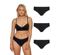 Snocks Mikrofaser Hipster Damen Schwarz XS/34 - Nahtlose unsichtbare Unterwäsche bequem stilvoll Mikrofaser Panty Damen Unterwäsche Frauen Unterhosen schwarz XS