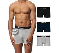 Snocks Premium Boxershorts Herren aus weichem Lenzing Modal (3er Pack) - Ultraleichte und Atmungsaktive Boxershorts - Unterwäsche Männer ohne Kratzenden Etiketten - Gr. S-XL
