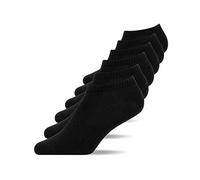 Snocks Sneaker Socken Herren & Damen 6 Paar aus Bio-Baumwolle - Weiche und Atmungsaktive Kurze Socken, Perfekte Passform, Ideal für Sport & Alltag - Knöchelsocken Gr.35-38 Farbe Schwarz