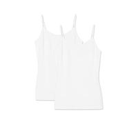 Snocks Spaghetti Top Damen aus Bio-Baumwolle 2er Pack - Körperbetonte Passform - Hochwertige Unterhemden mit klassischen Trägern - Weiß - S