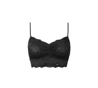 Snocks Spitzen BH - Damen Bustier Spitze, Ohne Bügel, Verstellbare Träger, Elastischer Bund - Angenehm Weiche Material, Sinnliches Design - Gr. L - Farbe Schwarz