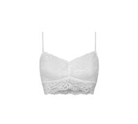 Snocks Spitzen BH - Damen Bustier Spitze, Ohne Bügel, Verstellbare Träger, Elastischer Bund - Angenehm Weiche Material, Sinnliches Design - Gr. L - Farbe Weiß