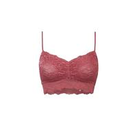 Snocks Spitzen BH - Damen Bustier Spitze, Ohne Bügel, Verstellbare Träger, Elastischer Bund - Angenehm Weiche Material, Sinnliches Design - Gr. XS - Farbe Mauve