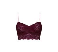 Snocks Spitzen BH - Damen Bustier Spitze, Ohne Bügel, Verstellbare Träger, Elastischer Bund - Angenehm Weiche Material, Sinnliches Design - Gr. M - Farbe Weinrot
