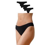 Snocks String Tanga Damen (3X) - Unterwäsche Damen Schwarz Größe S (36) Tanga Damen String Tanga Damen Unterwäsche Bio - Baumwolle Unterhosen
