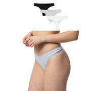 Snocks Tanga Damen aus Bio-Baumwolle (3er Pack) - String Damen Klassisches Design - Angenehmes Tragegefühl ohne Einschneiden - Unsichtbare Unterwäsche im Alltag - Mix (Weiß/Grau/Schwarz) - S