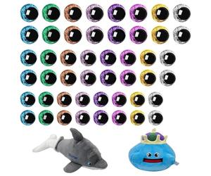 SNONESIY Sicherheitsaugen für Häkeltiere 48 PCS 20mm/16mm/12mm Sicherheitsaugen Augen für Häkeltiere Safety Eyes Knopfaugen für Häkeltiere Geeignet Zum Häkeln von Tierpuppen Plüschtieren Teddyaugen