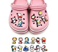 Snoopy Clog Schuh-Charms, Zufälliges 24er/12er/6er Set, süße abnehmbare DIY Schuhdekorationen, geeignet für Clogs, Bubble-Pantoletten, Sandalen, Gesch