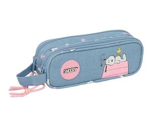 Snoopy Doppelmäppchen für Kinder, ideal für Kinder im Schulalter, bequem und vielseitig, Qualität und Widerstandsfähigkeit, 21 x 6 x 8 cm