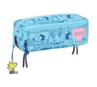 Safta Federmäppchen SNOOPY Love – kleines Mäppchen für Kinder, hellblau, 22×6×8,5 cm, Größe M