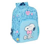 SNOOPY Love Schulrucksack, anpassbar an Kinderwagen, ideal für Kinder verschiedener Altersgruppen, bequem und vielseitig, Qualität und Widerstandsfähigkeit, hellblau, M, Casual