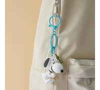 Snoopy sitzende Haltung Geburtstags Party Serie 3D Schlüsselanhänger, süßer dekorativer Schlüsselring, leicht (1 Stück)