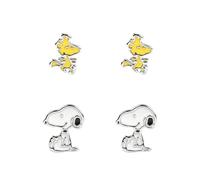 Snoopy & Woodstock Ohrstecker-Set, Einheitsgröße, Messing, Kein Edelstein