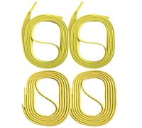 SNORS 2 PAAR flache gewachste Schnürsenkel GELB 90cm 5mm - reißfest, stabil, Schuhband für Lederschuhe, Halbschuhe, Flachsenkel Baumwolle