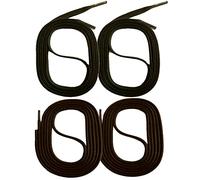 SNORS 2 PAAR runde gewachste Schnürsenkel DUNKELBRAUN 150cm Ø3mm - reißfest, stabil, Schuhband für Lederschuhe, Stiefeletten, edel Baumwolle