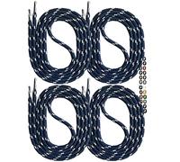 SNORS 2 PAAR Schnürsenkel rund DUNKELBLAU HELLGRAU 150cm Ø5mm, Sicherheit Senkel für Arbeitsschuhe Outdoor Outdoor - reißfest, waschbar, Schuhband