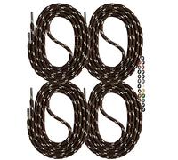 SNORS 2 PAAR Schnürsenkel rund DUNKELBRAUN HELLGRAU 90cm Ø5mm, Sicherheit Senkel für Arbeitsschuhe & Wanderschuhe - reißfest, waschbar, Schuhband