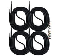 SNORS 2 PAAR Schnürsenkel rund SCHWARZ 150cm Ø5mm, Sicherheit Senkel für Arbeitsschuhe & Wanderschuhe - reißfest, waschbar, Schuhband, Outdoor