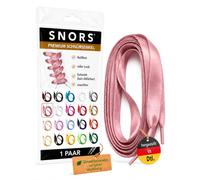 SNORS SATIN Schnürsenkel flach 20 Farben 75-130cm - Satinband Senkel | 1 Paar Flachsenkel aus Deutschland - reißfest, zugstabil, waschbar, edel, Laces für Sneaker, Kinder- und Damenschuhe
