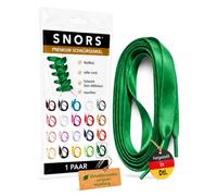 SNORS SATIN Schnürsenkel flach 20 Farben 75-130cm - Satinband Senkel | 1 Paar Flachsenkel aus Deutschland - reißfest, zugstabil, waschbar, edel, Laces für Sneaker, Kinder- und Damenschuhe