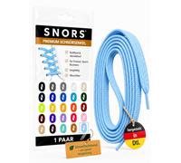 SNORS Schnürsenkel flach Hellblau 75cm, flexible Schuhbänder, 6mm