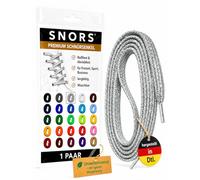 SNORS Schnürsenkel flach Silber 75cm, flexible Schuhbänder, 6mm