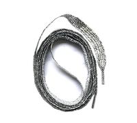 SNORS SCHNÜRSENKEL flach SILBER 75cm, reißfest, Made in Germany, universelle Flachsenkel aus Polyester für Sportschuhe Sneaker Turnschuhe und Kinderschuhe - ÖkoTex, 6mm breit