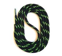 SNORS Schnürsenkel rund SCHWARZ NEONGRÜN 180cm Ø5mm, Sicherheitssenkel für Arbeitsschuhe & Wanderschuhe - sehr reißfest, waschbar, Schuhband