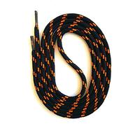 SNORS Schnürsenkel rund SCHWARZ NEONORANGE 200cm Ø5mm, Sicherheitssenkel für Arbeitsschuhe & Wanderschuhe, Stiefel - reißfest, waschbar, Schuhband
