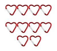 Snorvixre Heart Designs Karabiner Schlüsselanhänger, 10 Stück, für den vielseitigen Einsatz auf Reisen und Outdoor Aktivitäten, für den täglichen Gebrauch, Metall Schlüsselanhänger Haken